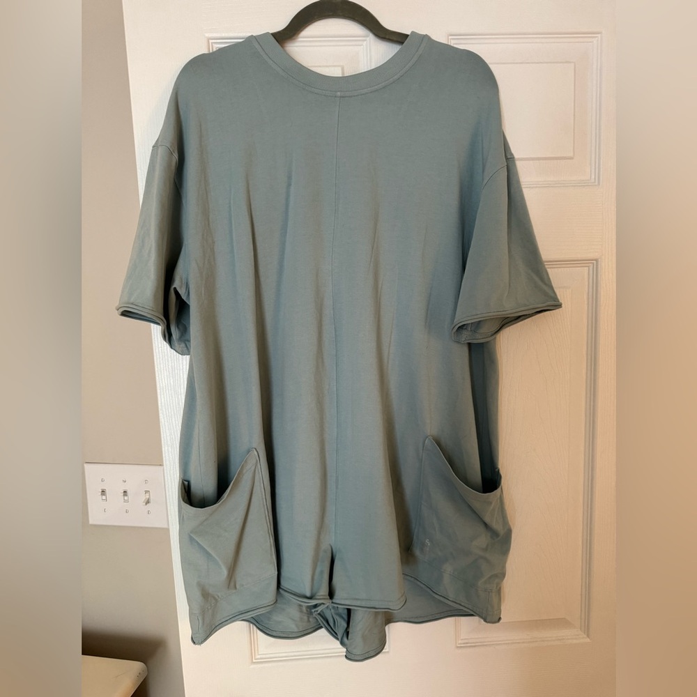 Free People Hot Shot Tee Romper - Eucalyptus